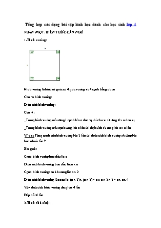 Hướng dẫn giải bài tập môn Toán Lớp 4 - Chuyên đề hình học
