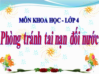 Bài giảng Khoa học Khối 4 - Bài 17: Phòng tránh tai nạn đuối nước