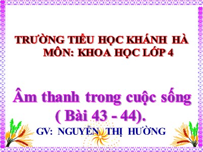 Bài giảng Khoa học Lớp 4 - Bài 43+44: Âm thanh trong cuộc sống - Nguyễn Thị Hường