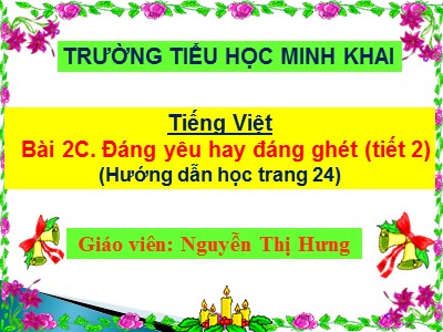 Bài giảng Luyện từ và câu Lớp 4 - Tuần 2: Dấu hai chấm - Nguyễn Thị Hưng