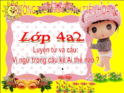 Bài giảng Luyện từ và câu Lớp 4 - Tuần 21: Vị ngữ trong câu kể Ai thế nào? - Năm học 2017-2018 - Trường Tiểu học Đinh Tiên Hoàng