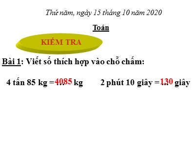 Bài giảng môn Toán Lớp 4 - Bài 29: Phép cộng - Năm học 2020-2021