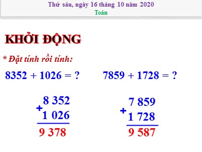 Bài giảng Toán Khối 4 - Bài 30: Phép trừ - Năm học 2020-2021