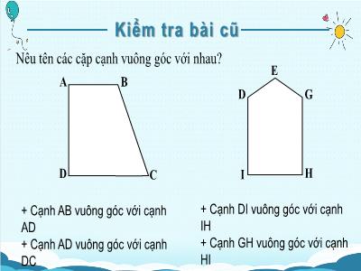 Bài giảng Toán Khối 4 - Bài 43: Vẽ hai đường thẳng vuông góc (Bản đẹp)