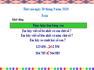 Bài giảng môn Toán Lớp 4 - Bài 10: Triệu và lớp triệu - Năm học 2020-2021