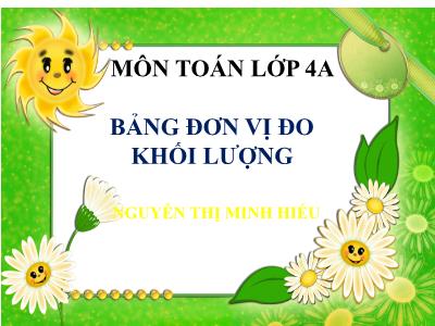 Bài giảng Toán Lớp 4 - Bài 19: Bảng đơn vị đo khối lượng - Nguyễn Thị Minh Hiếu