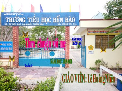 Bài giảng Tập đọc Lớp 4 - Tuần 9: Thưa chuyện với mẹ - Năm học 2020-2021 - Lê Hoàng Nhiên