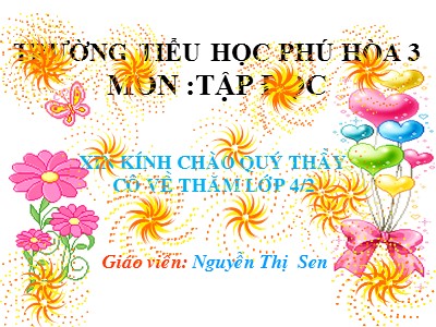 Bài giảng Tập đọc Lớp 4 - Tuần 9: Thưa chuyện với mẹ - Năm học 2020-2021 - Nguyễn Thị Sen