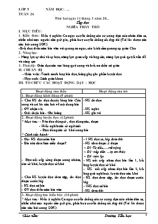 Giáo án điện tử Khối 4 (Công văn 2345) - Tuần 26 - Năm học 2021-2022