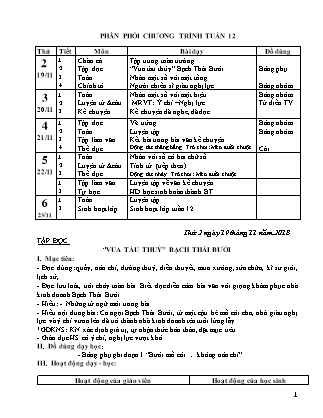 Giáo án điện tử Lớp 4 - Tuần 12 - Năm học 2018-2019 (Chuẩn kiến thức)