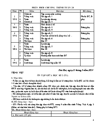 Giáo án điện tử Lớp 4 - Tuần 28 - Năm học 2018-2019 (Chuẩn kiến thức)