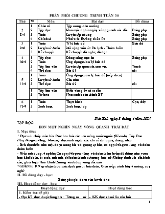 Giáo án điện tử Lớp 4 - Tuần 30 - Năm học 2018-2019 (Chuẩn kiến thức)