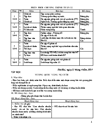 Giáo án điện tử Lớp 4 - Tuần 32 - Năm học 2018-2019 (Chuẩn kiến thức)