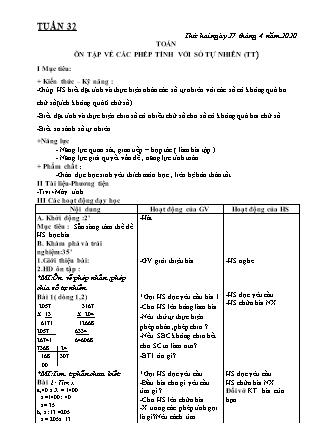 Giáo án điện tử Lớp 4 - Tuần 32 - Năm học 2019-2020