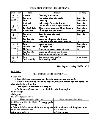 Giáo án điện tử Lớp 4 - Tuần 8 - Năm học 2018-2019 (Chuẩn kiến thức)