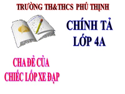 Bài giảng Chính tả Lớp 4 - Tuần 20: Nghe viết Cha đẻ của chiếc lốp xe đạp - Trường TH và THCS Phú Thịnh