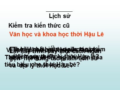 Bài giảng Lịch sử Khối 4 - Bài: Trịnh - Nguyễn phân tranh
