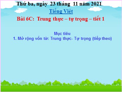 Bài giảng Tiếng Việt Lớp 4 - Bài 6C: Trung thực - Tự trọng (Tiết 1) - Năm học 2021-2022