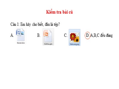 Bài giảng Tin học Khối 4 - Chủ đề 1: Khám phá máy tính - Bài 4: Các thao tác với tệp (Bản đẹp)