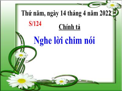 Bài giảng Chính tả Lớp 4 - Bài: Nghe lời chim nói - Năm học 2021-2022 - Thiều Thị Liên