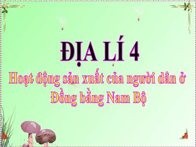 Bài giảng Địa lí Lớp 4 - Bài 19: Hoạt động sản xuất của người dân ở Đồng bằng Nam Bộ - Năm học 2022-2023 - Đặng Thị Xuân