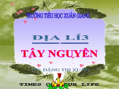 Bài giảng Địa lí Lớp 4 - Bài: Tây Nguyên - Năm học 2022-2023 - Đặng Thị Xuân