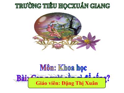 Bài giảng Khoa học Lớp 4 - Bài: Con người cần gì để sống? - Năm học 2022-2023 - Đặng Thị Xuân