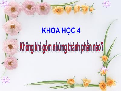 Bài giảng Khoa học Lớp 4 - Bài: Không khí gồm những thành phần nào? - Năm học 2022-2023 - Lê Thị Hồng Hạnh
