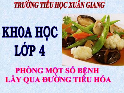 Bài giảng Khoa học Lớp 4 - Bài: Phòng một số bệnh lây qua đường tiêu hóa - Năm học 2022-2023 - Đặng Thị Xuân