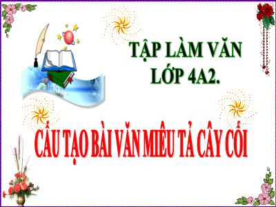 Bài giảng Tập làm văn Lớp 4 - Bài: Cấu tạo bài văn miêu tả cây cối - Năm học 2021-2022 - Nguyễn Thị Loan