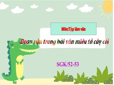 Bài giảng Tập làm văn Lớp 4 - Bài: Đoạn văn trong bài văn miêu tả cây cối - Năm học 2022-2023 - Lê Thị Hằng Khánh