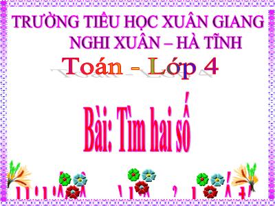 Bài giảng Toán Lớp 4 - Bài: Tìm hai số khi biết tổng và hiệu của hai số đó - Năm học 2022-2023 - Lê Thị Hằng Khánh