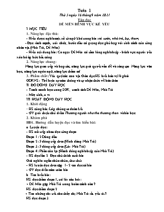 Kế hoạch bài dạy Toán, Tiếng Việt Lớp 4 - Tuần 1 - Năm học 2021-2022 - Thiều Thị Liên