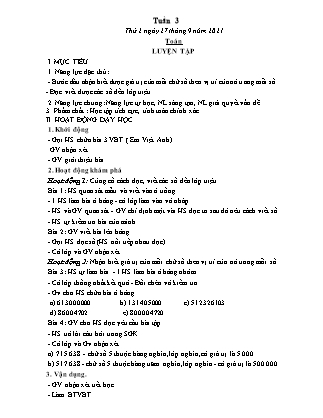 Kế hoạch bài dạy Toán, Tiếng Việt Lớp 4 - Tuần 3 - Năm học 2021-2022 - Thiều Thị Liên