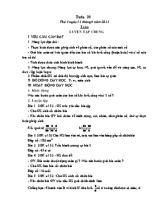 Kế hoạch bài dạy Toán, Tiếng Việt Lớp 4 - Tuần 30 - Năm học 2021-2022 - Thiều Thị Liên