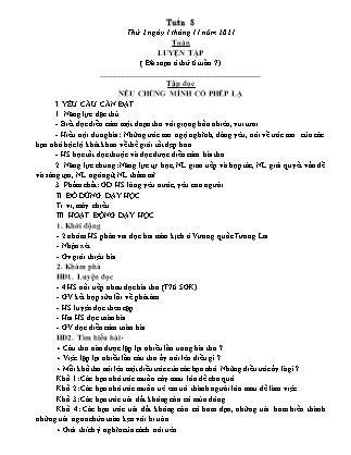 Kế hoạch bài dạy Toán, Tiếng Việt Lớp 4 - Tuần 8 - Năm học 2021-2022 - Thiều Thị Liên