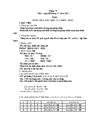 Kế hoạch bài dạy Toán, Tiếng Việt Lớp 4 - Tuần 9 - Năm học 2021-2022 - Nguyễn Thị Loan