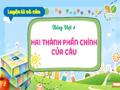Bài giảng Tiếng Việt Lớp 4 (Luyện từ và câu) Sách Kết nối tri thức - Bài: Hai thành phần chính của câu