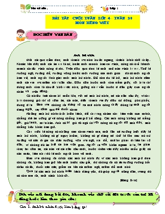 Bài tập ôn tập Tiếng Việt 4 (Kết nối tri thức) - Tuần 28