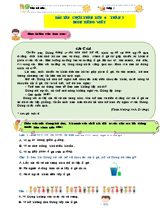 Bài tập ôn tập Tiếng Việt 4 (Kết nối tri thức) - Tuần 3