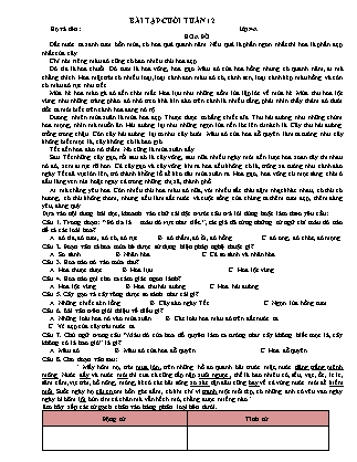Bài tập ôn tập Tiếng Việt + Toán Lớp 4 - Tuần 12