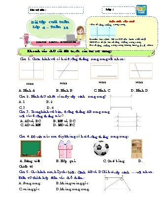 Bài tập ôn tập Toán 4 (Kết nối tri thức) - Tuần 14