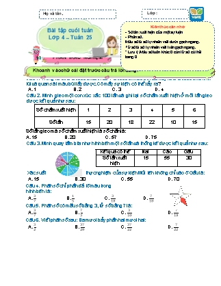 Bài tập ôn tập Toán 4 (Kết nối tri thức) - Tuần 25