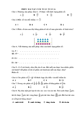 Bài tập ôn tập Toán + Tiếng Việt Lớp 4 - Tuần 26