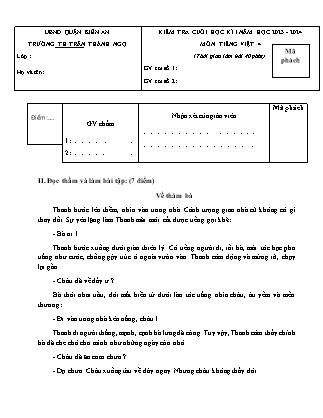 Đề kiểm tra cuối học kì I Tiếng Việt 4 - Đề 6 - Năm học 2023-2024 - Trường Tiểu học Trần Thành Ngọ (Có đáp án)