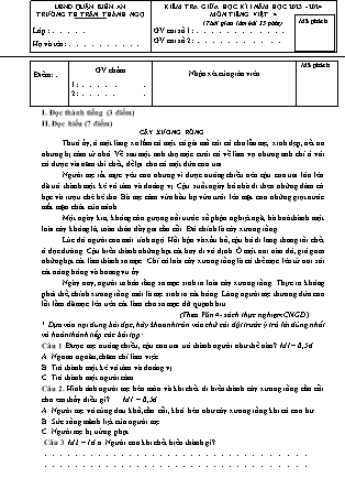 Đề kiểm tra giữa học kì I Tiếng Việt Lớp 4 - Năm học 2023-2024 - Trường Tiểu học Trần Thành Ngọ (Có đáp án)