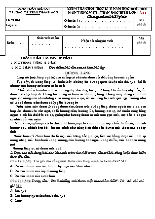 Đề kiểm tra Tiếng Việt Lớp 4 cuối học kì II - Năm học 2023-2024 - Trường Tiểu học Trần Thành Ngọ (Có đáp án)