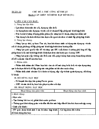 Giáo án Công nghệ 4 (Kết nối tri thức) - Tuần 23