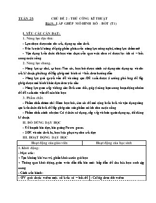 Giáo án Công nghệ 4 (Kết nối tri thức) - Tuần 25