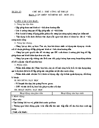 Giáo án Công nghệ 4 (Kết nối tri thức) - Tuần 27